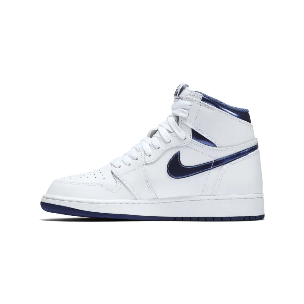Jordan 1 Retro Metallic Navy 2016 (GS) White/Metallic Navy (575441-106)