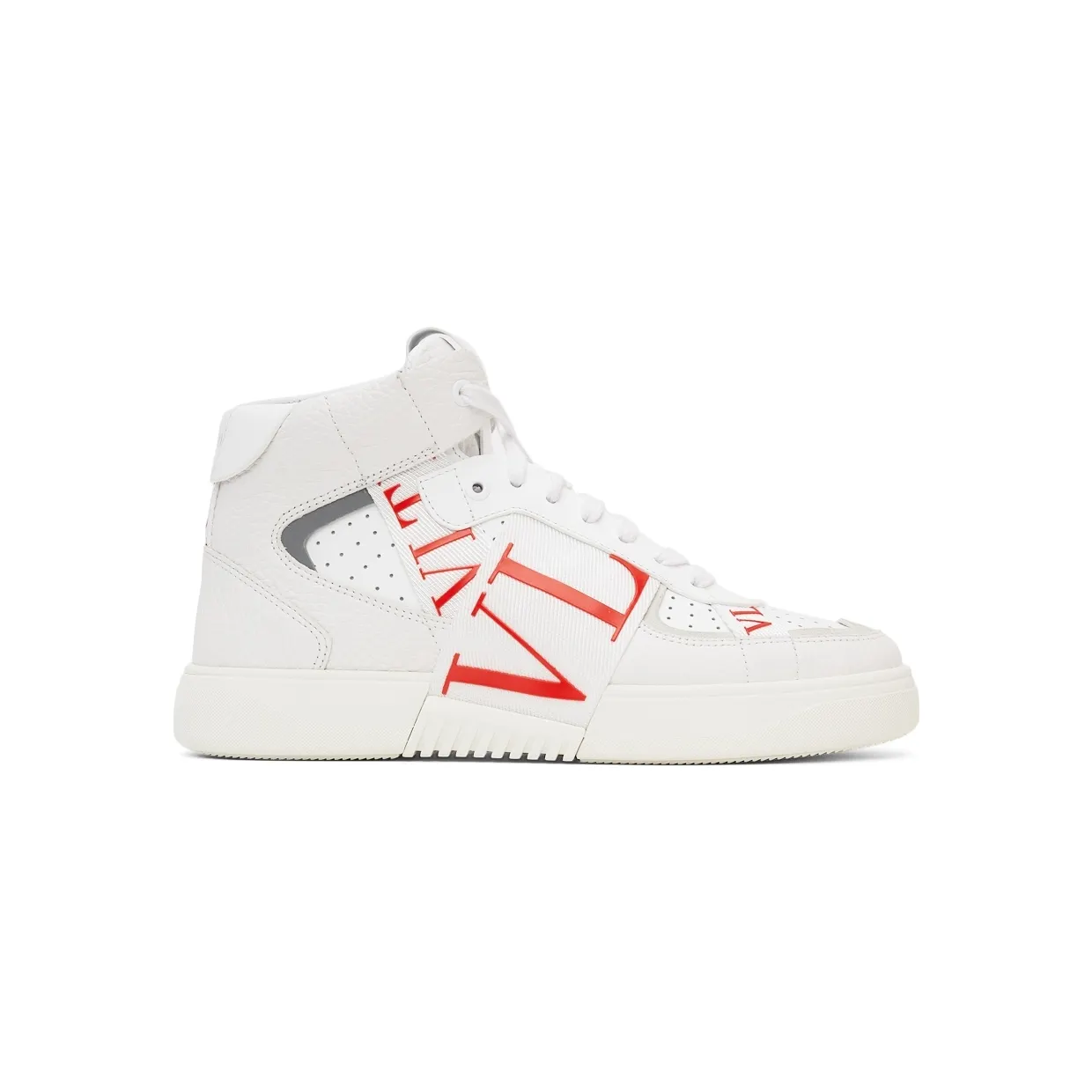 Valentino Garavani White & Red ‘VL7N’ High-Top Sneakers (WY2S0E03WRQ)