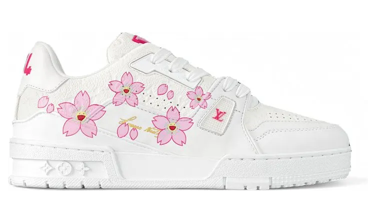 Louis Vuitton x Takashi Murakami LV Trainer Sneaker Cherry Blossom White (1AGZEJ)