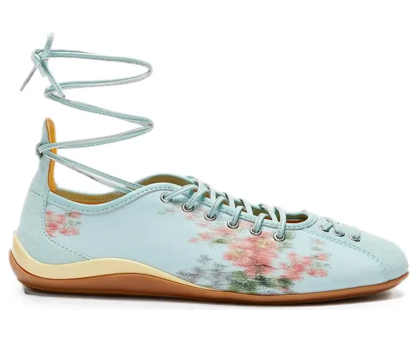 Lili Curia Isolde floral-print lace-up “Blue” (LC61016)