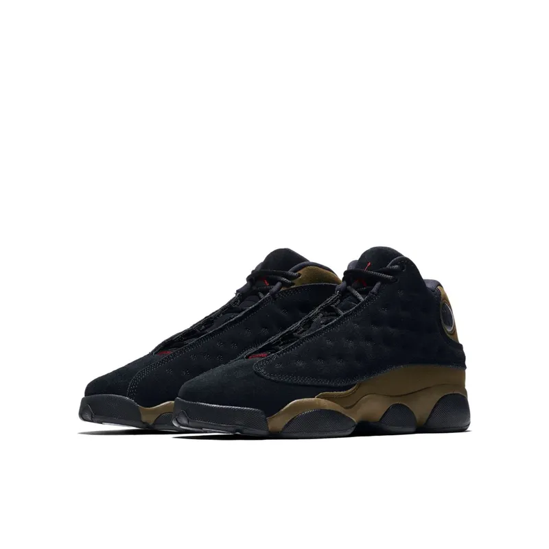 Jordan 13 Retro Olive (GS) Black/True Red-Light Olive (884129-006)