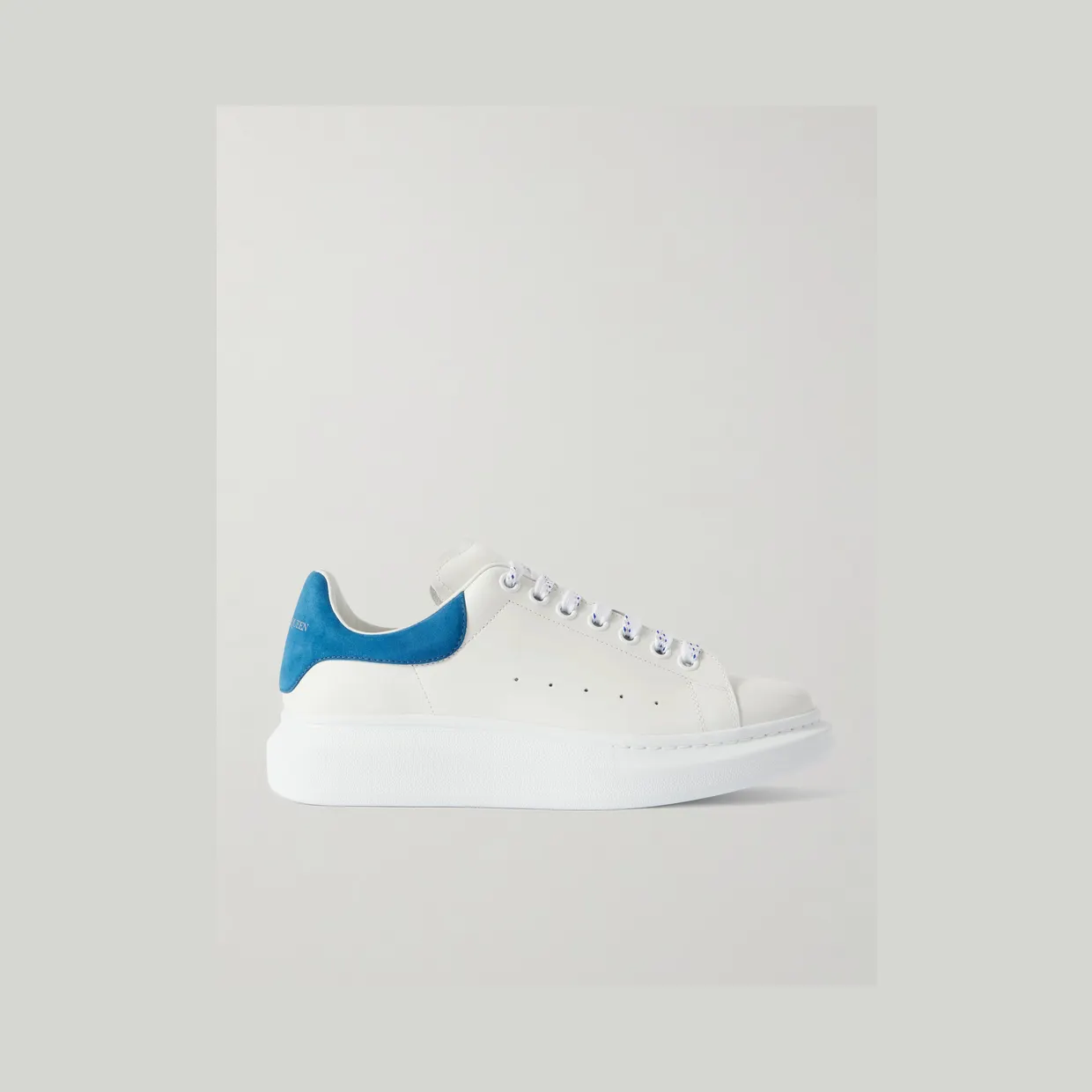 Mcqueen Exaggerated-Sole Leather Sneakers White (553680WIAIH)