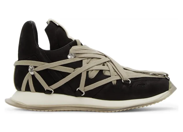 Rick Owens Black Suede Maximal Runner Sneakers (RU20F3813 LSD)