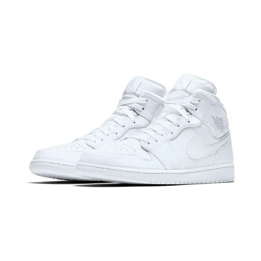 Jordan 1 Mid White/Pure Platinum White/Pure Platinum (554724-104)
