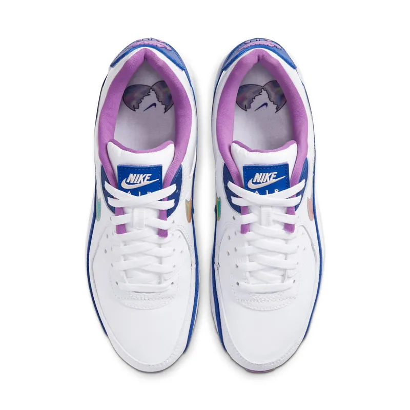 Nike Air Max 90 Easter Blue (2020) White/Washed Coral-Hyper Blue-Multi-Color (CT3623-100)