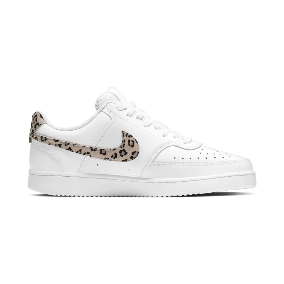 Nike Court Vision Low Leopard Swoosh White (W) (DD9665-100)