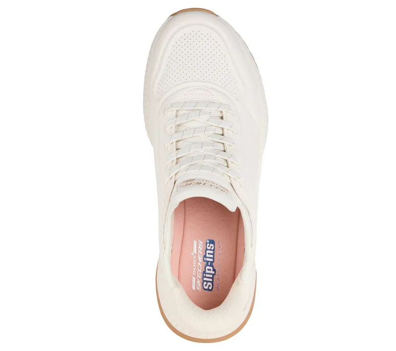 Skechers Slip-ins: BOBS Squad 4 – Key Look – White – “White” (117740 WHT)