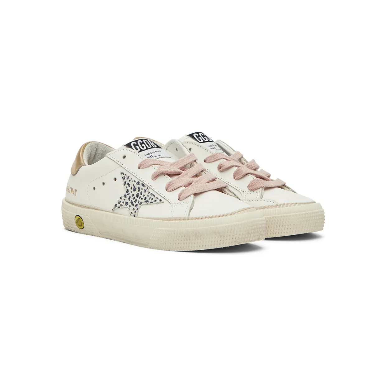 Golden Goose Kids White & Gold May Sneakers (GYF00112.F002818.10972) (4)