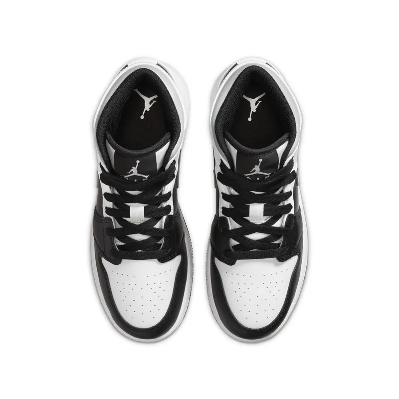 Jordan 1 Mid White Shadow (GS) Black/Medium Grey-White (554725-073)
