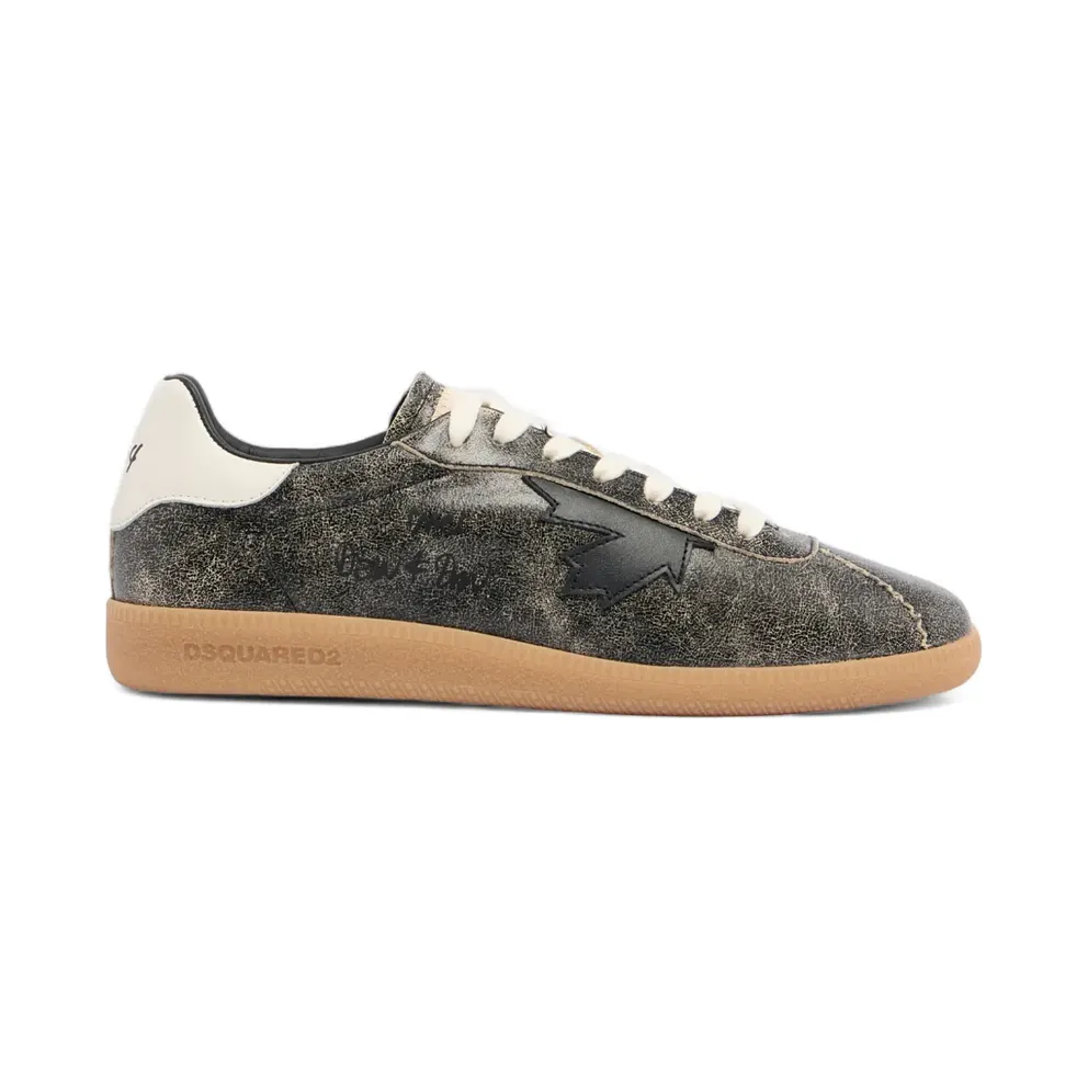 DSQUARED2 Rebels leren with gebarsten effect – Grey (SNM046843108439)