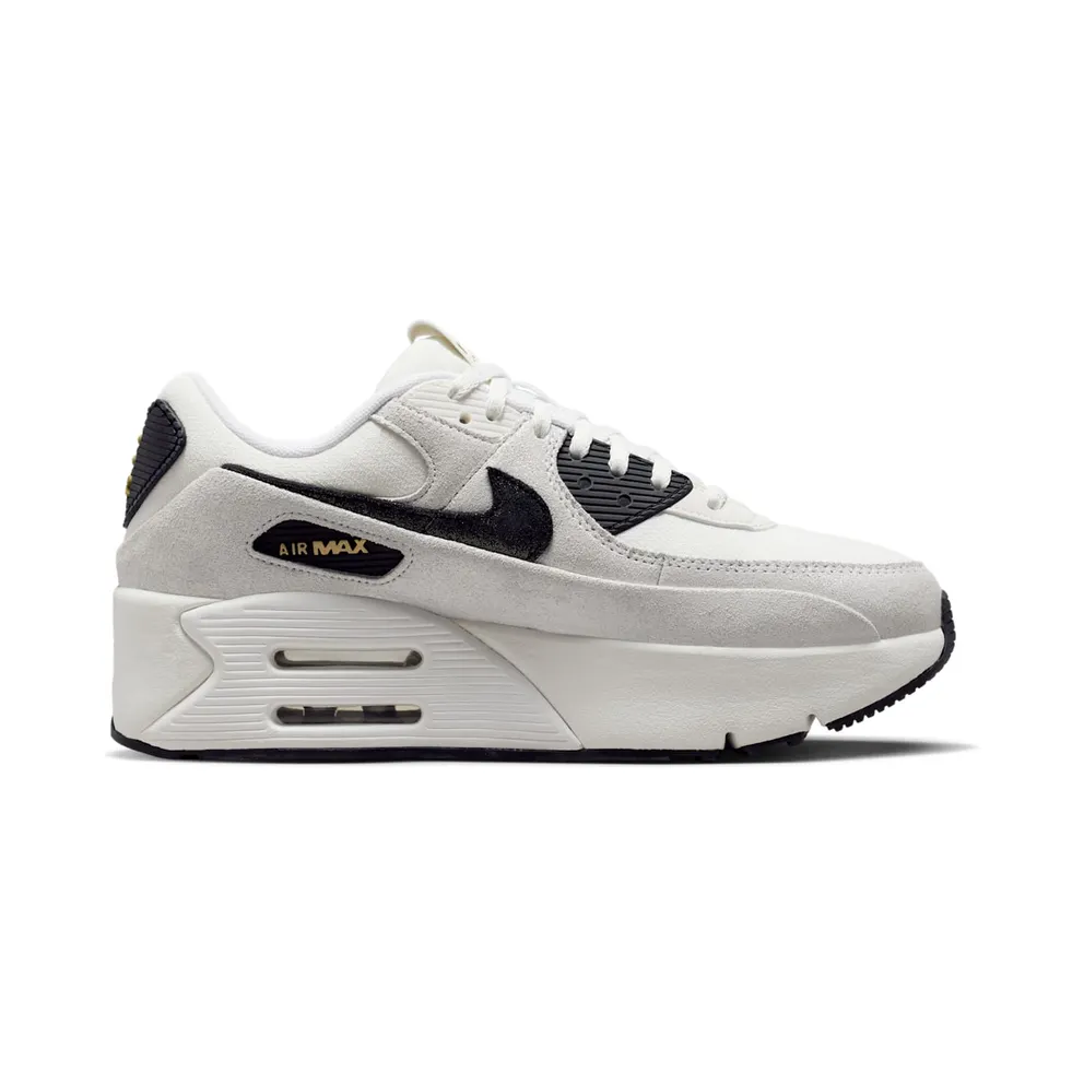 Nike Air Max 90 LV8 White Metallic Gold Black (HQ3497-100)