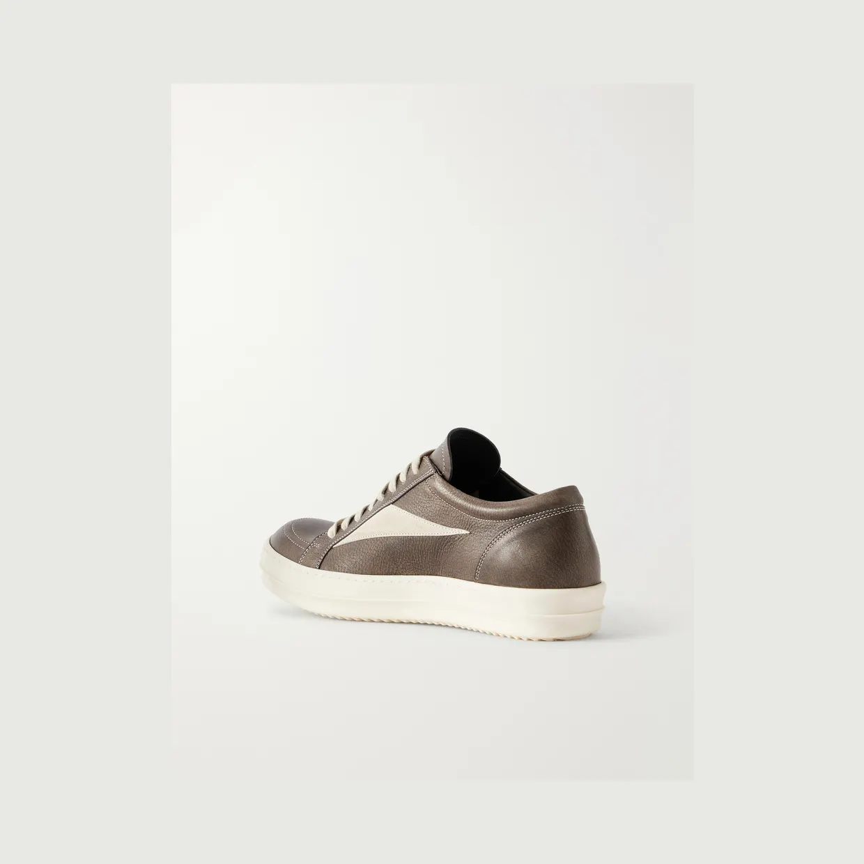 Rick Owens Vintage Sneaks Suede-Trimmed Full-Grained Leather Sneakers Brown (RR02F4897) (4)