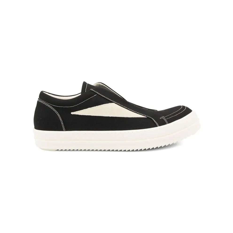 Rick Owens DRKSHDW Low panelled slip on sneakers Black Milk (DU02E7811DOLVS911)