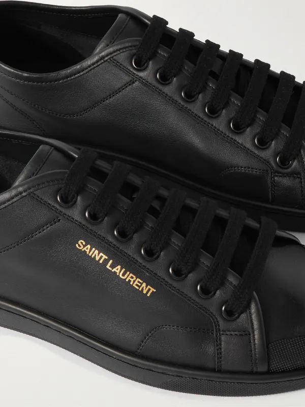 Saint Laurent Gym Low Logo-Print Leather Sneakers Black (82008700N00) (5)