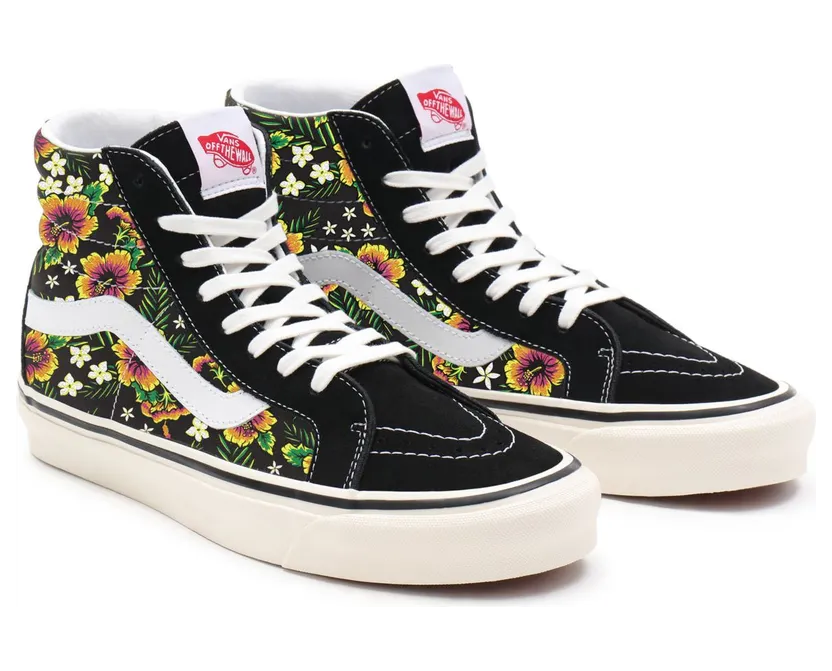 VANS Gepersonaliseerde Floral Black Suede Sk8-hi Zwart (VN0A3CST088)