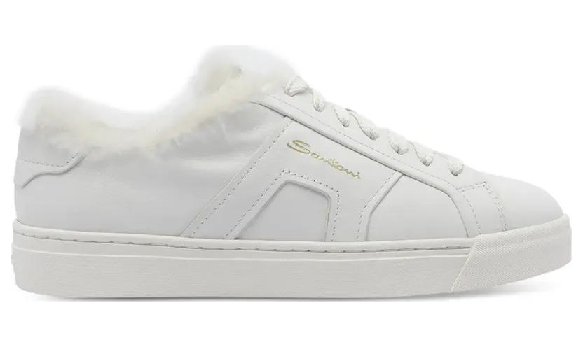 Santoni Leren met imitatiebont “White” (WBGT61419PNNPXWLI55)