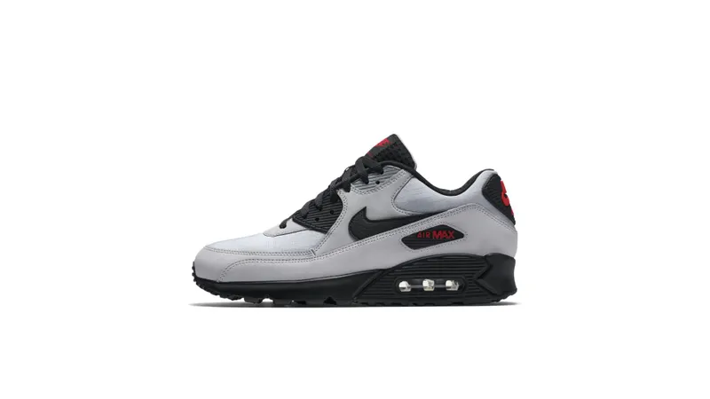 Nike Air Max 90 Wolf Grey Black Red Wolf Grey/Black-Black-University Red (537384-049)