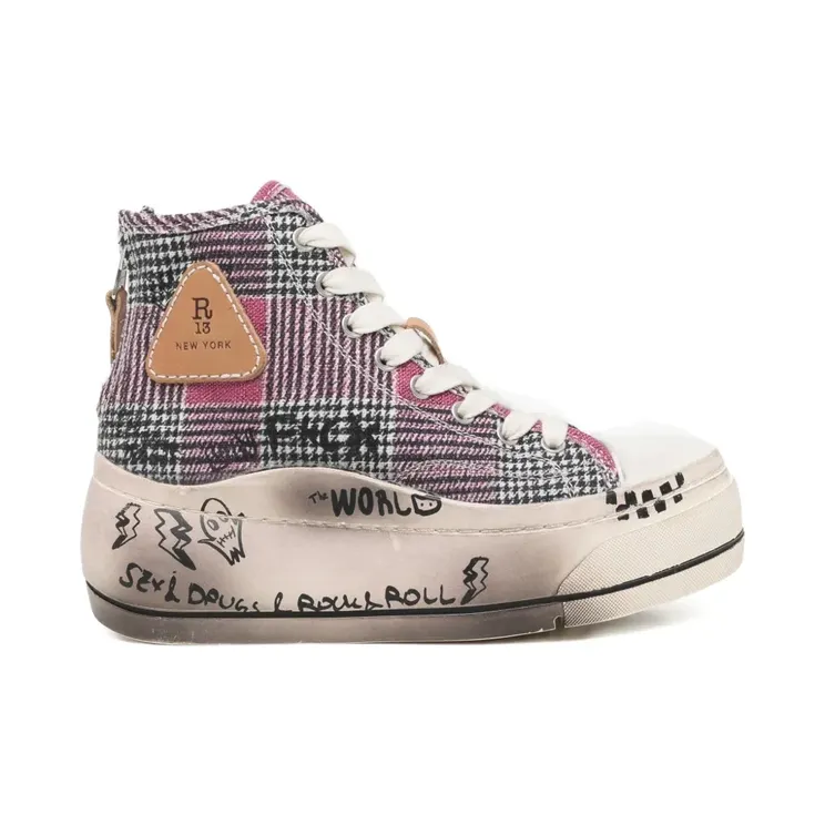 R13 Kurt high-top “Pink” (R13S5029S257W)