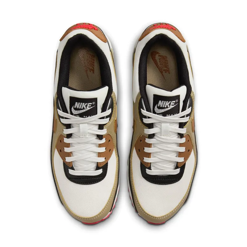 Nike Air Max 90 Phantom Black Fire Red Light British Tan (DH8010-005)