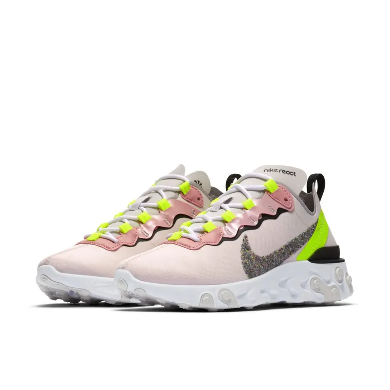 Nike React Element 55 Premium Light Soft Pink (W) Light Soft Pink/Black/Volt (CD6964-600)