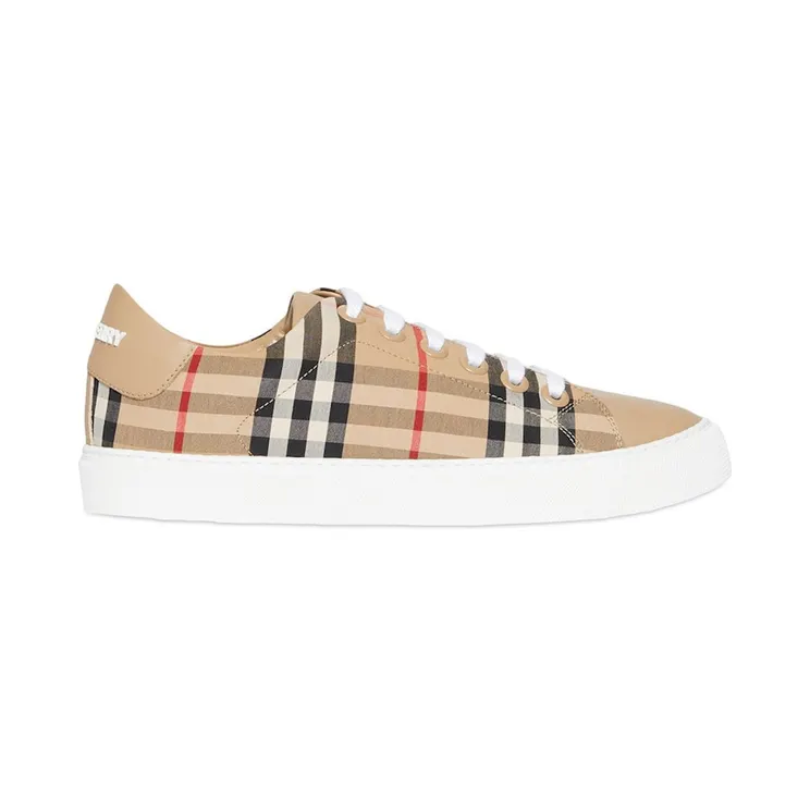 Burberry Bio-based Sole Vintage Check and Leather Sneakers Archive Beige (W) (8017249)