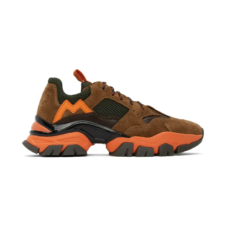 Moncler Enfant Kids Khaki & Orange Leave No Trace Sneakers (954 – 4M707 – 00 – 02)