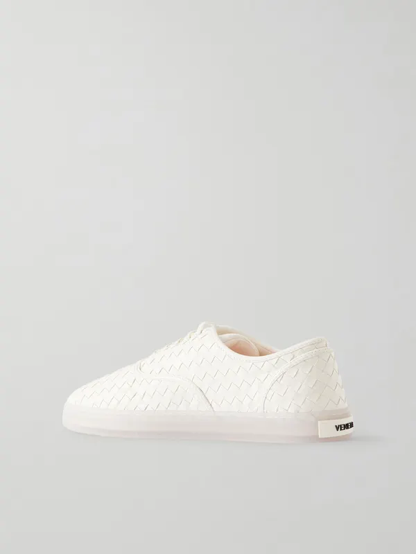 Bottega Veneta Intrecciato Leather Sneakers White (867848V2ED0) (4)