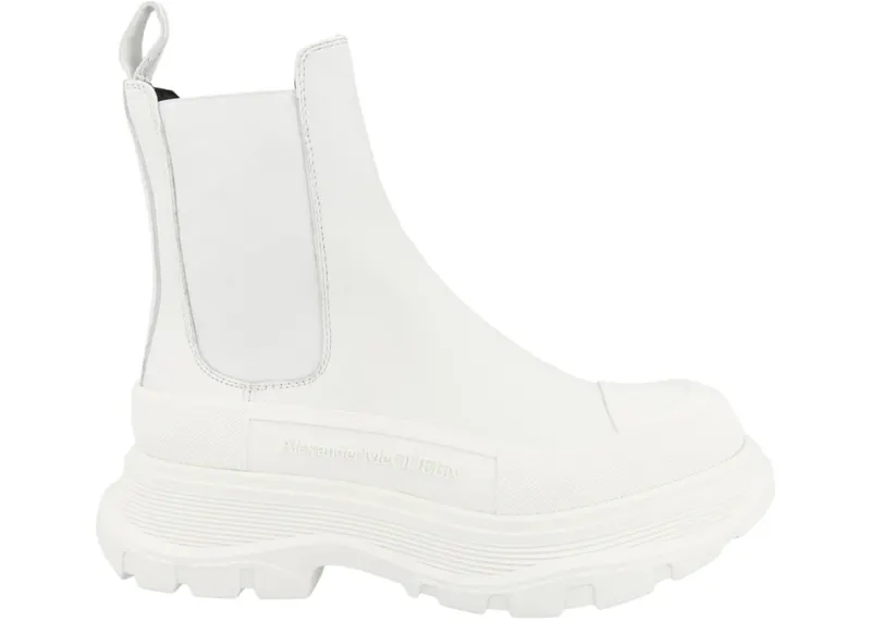 Alexander McQueen Tread Slick Ankle Boots White (635714WHZ619071)