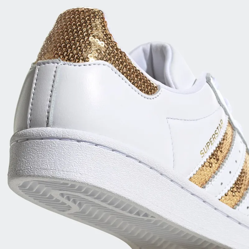 Adidas Superstar ‘White Gold Sequins’ Cloud White/Gold Metallic/Cloud White (G55658)