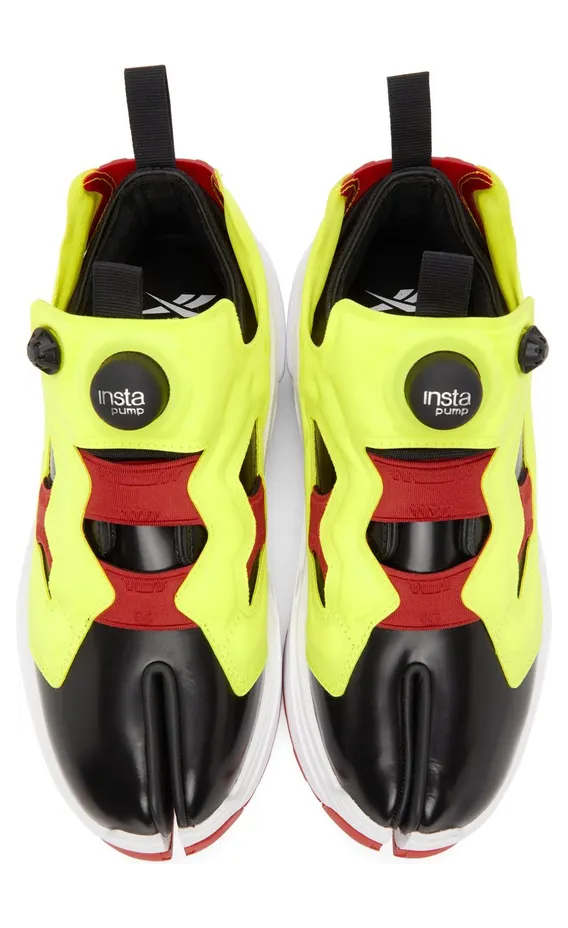 Maison Margiela Yellow & Black Reebok Edition Tabi Instapump Chunky Sneakers (S57WS0404 P3782) (5)
