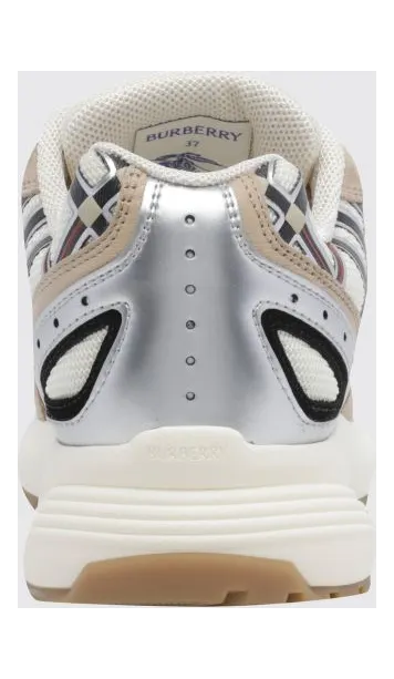 BURBERRY Eclipse Suede and Fabric Check Low-Top Sneakers Beige (8127853) (3)