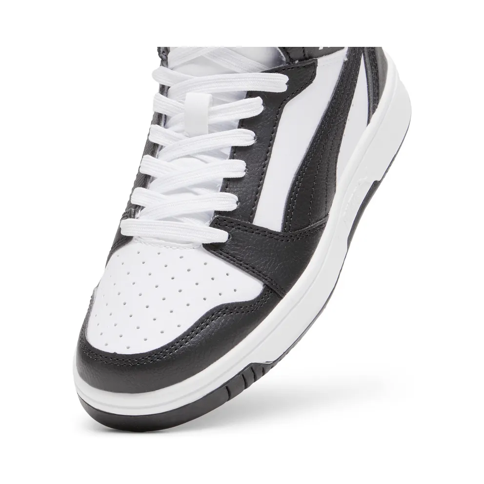 Puma Rebound V6 Mid “Puma White / Puma Black / For All Time Red” (393831_01)