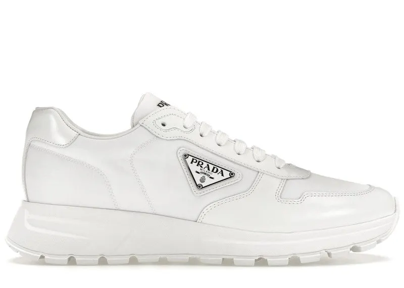 Prada PRAX 01 Sneakers Re-Nylon Brushed Leather White (2EE369_3LF5_F0009_F_G000)
