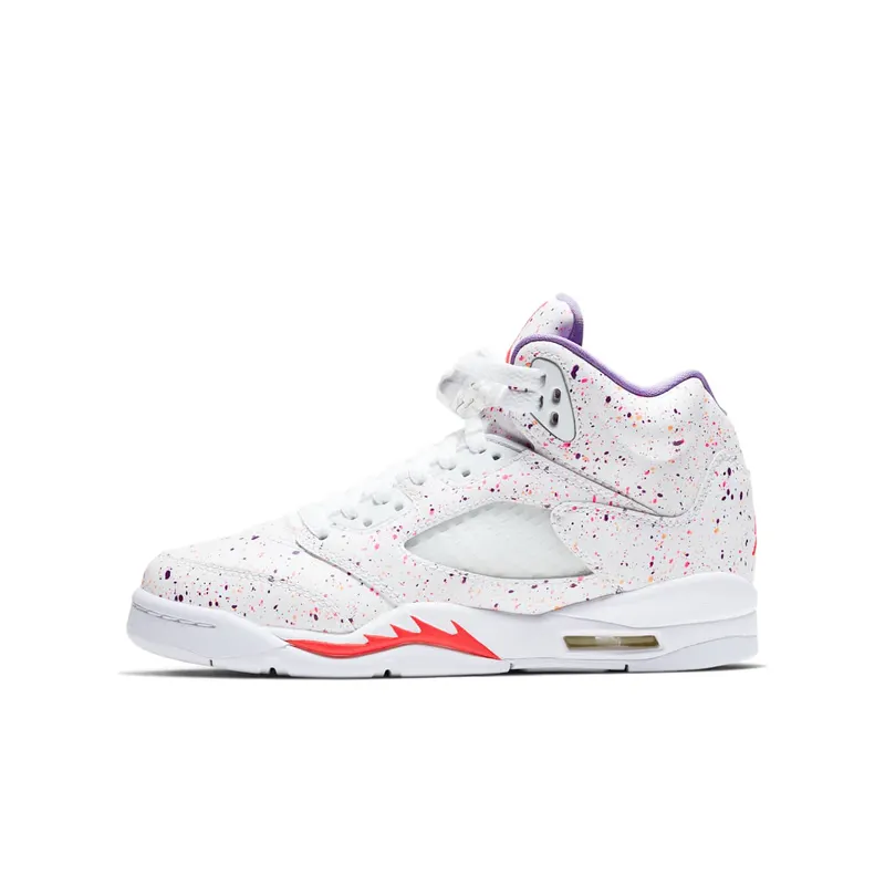 Jordan 5 Retro Easter (2020) (GS) White/Laser Crimson-Voltage Purple (CT1605-100)