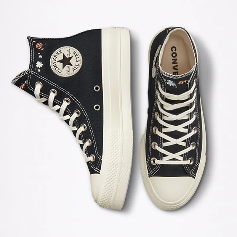 Converse Chuck Taylor All Star Lift Platform Embroidered Floral Black/multi/egret (A01592C)
