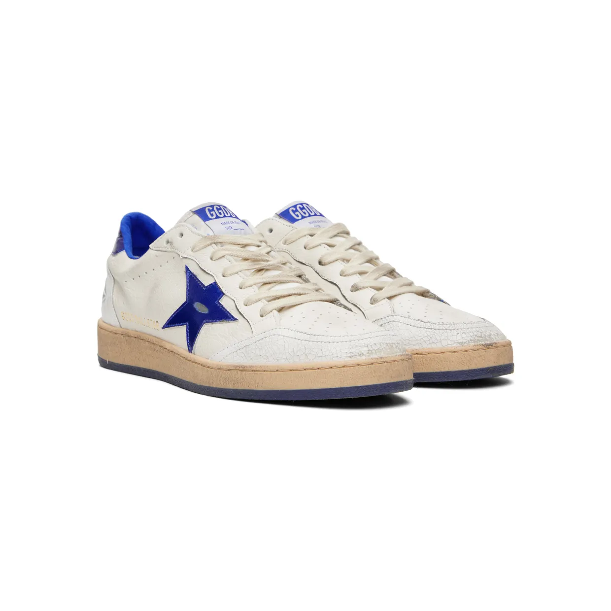 Golden Goose White & Blue Ball Star Sneakers (GMF00117.F002198.10327) (4)
