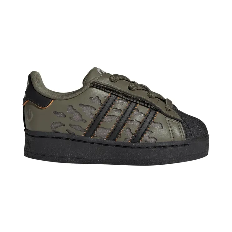 adidas Superstar LED Lights Comfort Closure Elastic Lace Silver Pebble Olive Strata (KJ6799)