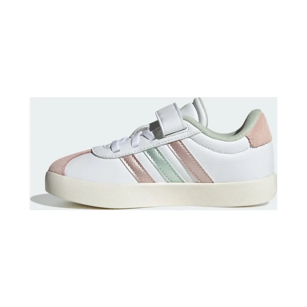 Adidas VL Court 3.0 Skateboard Shoes Kids Cloud White / Linen Green Met. / Sandy Pink Met. (IH4952)