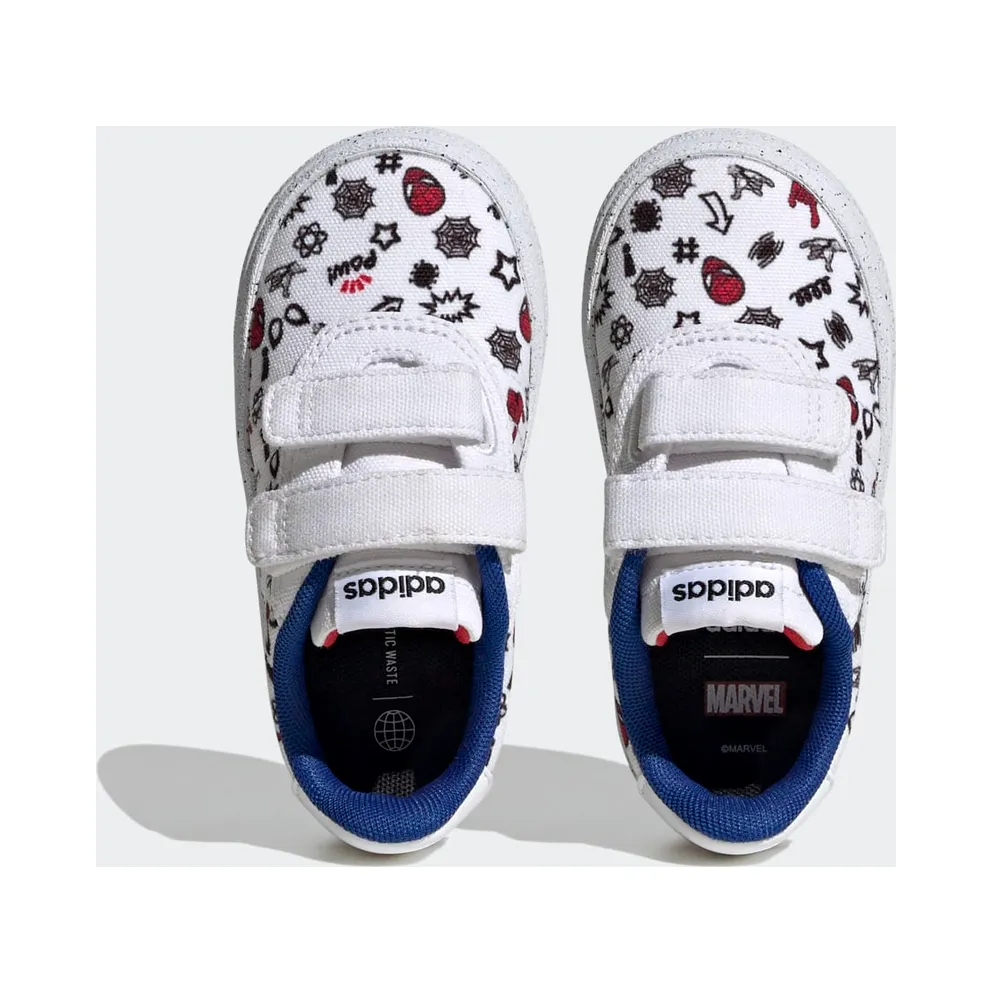 Adidas adidas x Marvel VULCRAID3R Spider-Man Lifestyle Skateboarding Hook-and-Loop Cloud White / Cloud White / Better Scarlet (HP7752)