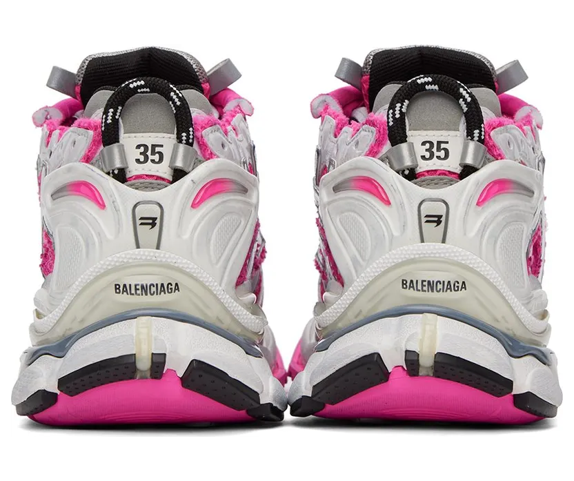 Balenciaga Pink & White Runner Low-Top 9155 W/Fluo Pink/Gre (677402 W3RBN) (2)