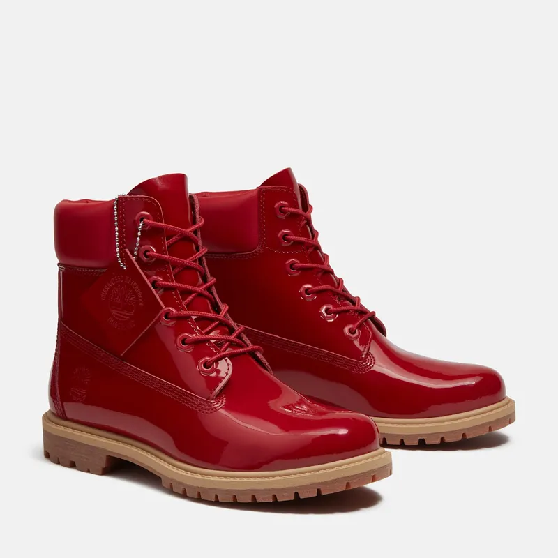 Timberland 6″ Premium Waterproof Boot Patent Medium Red (TB0A43F8-A5G)