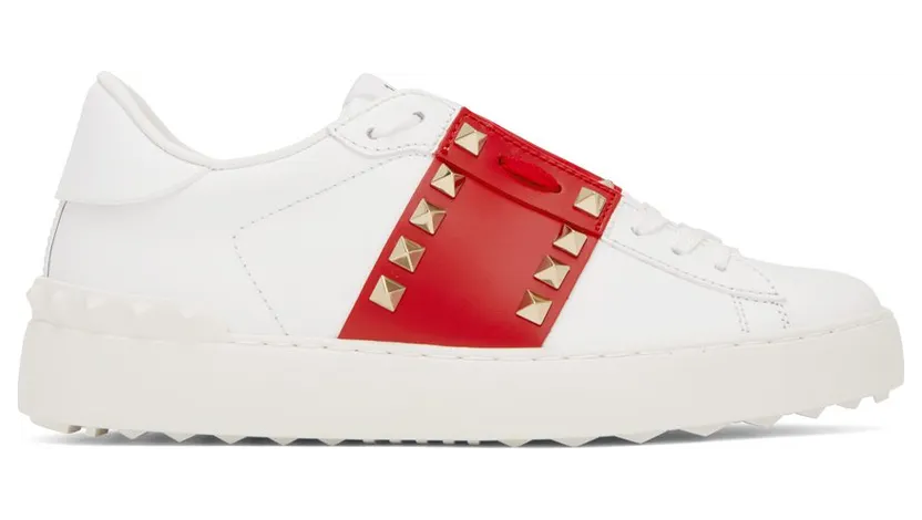 Valentino Garavani White & Red Rockstud Untitled DS5 Bianco/Rouge Pur (1W2S0A01ZTN)