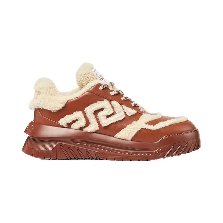 Versace Shearling Greca Odisea Brown (1008124 1A08630 2N830)