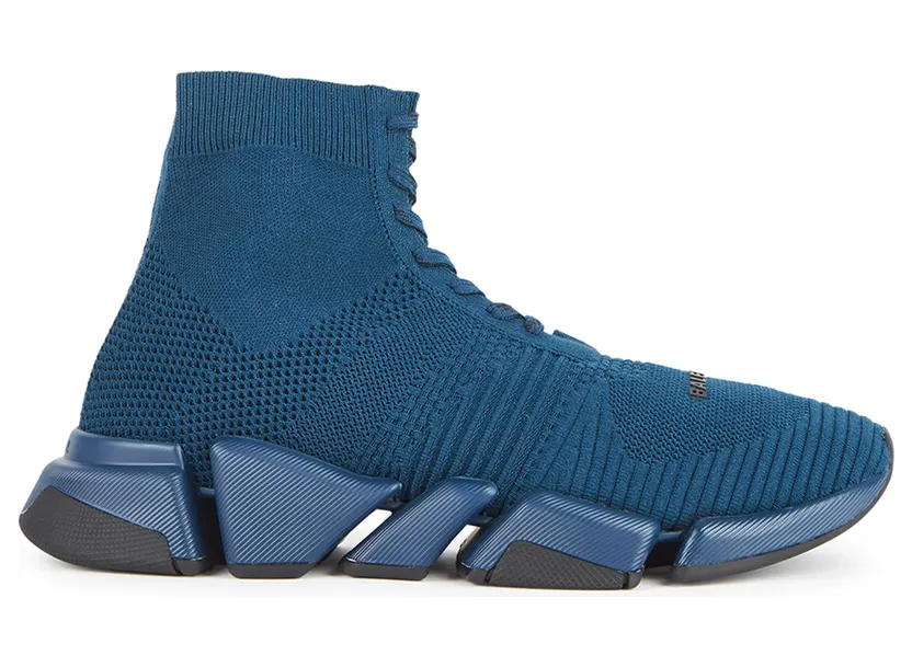 Balenciaga Speed 2.0 Stretch-Knit Lace Up Navy (617258W2DB24410)