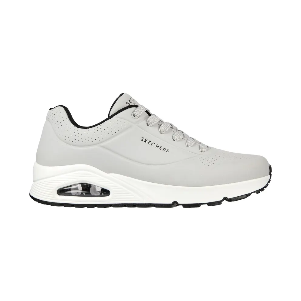 Skechers UNO Stand On Air “Light Grey / Black” (52458LGBK)