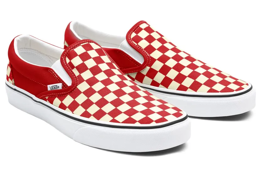 VANS Gepersonaliseerde Checkerboard Slip-on Rood (VN0A3CST038)
