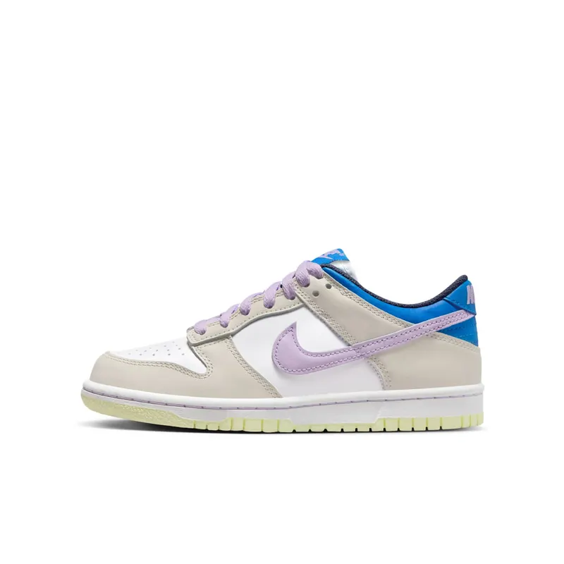Nike Dunk Low Grade School “Khaki Blue Pink” (FB9109-103)
