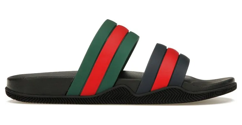 Gucci Agrado Grg Rubber Slide Black Blue Green Red (692381 J8710 8499)