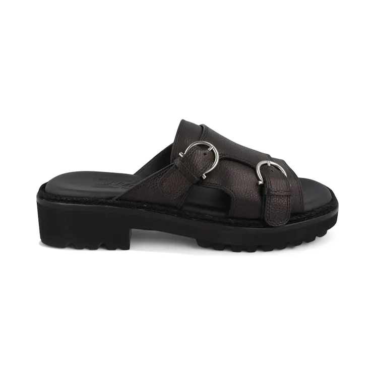 Ferragamo Girby Leather Slides Black (021206-757630-M)