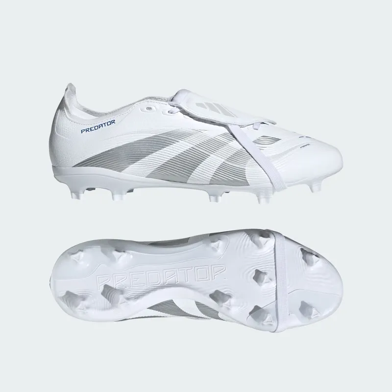 adidas Predator League Fold-Over Tongue FG/MG Cloud White Silver Metallic Bright Royal (ID1321)